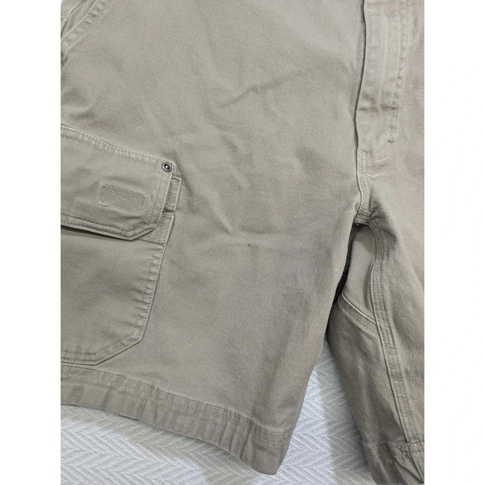 Duluth Cargo Shorts Mens 40 Flex Fire Hose Khaki Relaxed Fit Work Hidden Pockets